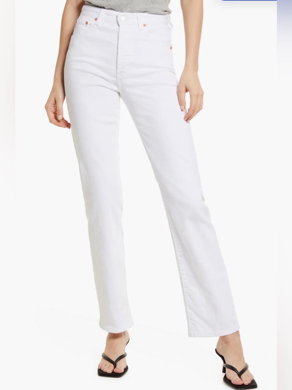 AG Alexxis High-Rise Straight Leg Jeans in Authentic White